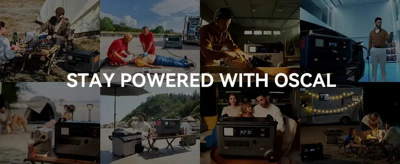 OSCAL 6000W/7200Wh Outdoor Camping Portable Power Station with BP3600 Expansion Battery, Home Emergency Solar Power