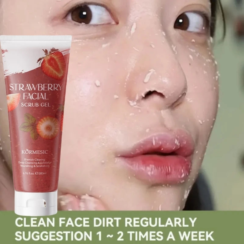 Strawberry Exfoliating Scrub Gel - Alcohol-Free 200ml Skincare Scrubs Treatments Tidesmit