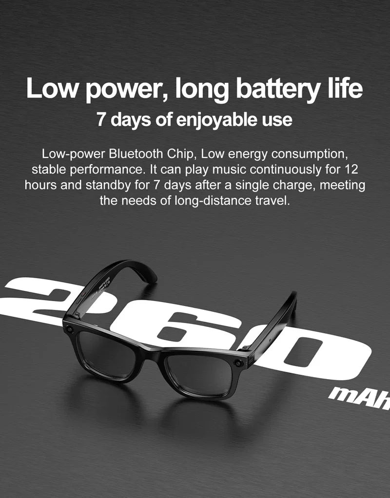 Tidesmit Smart Audio Glasses with AI Camera and Spatial Bluetooth Connectivity Tidesmit