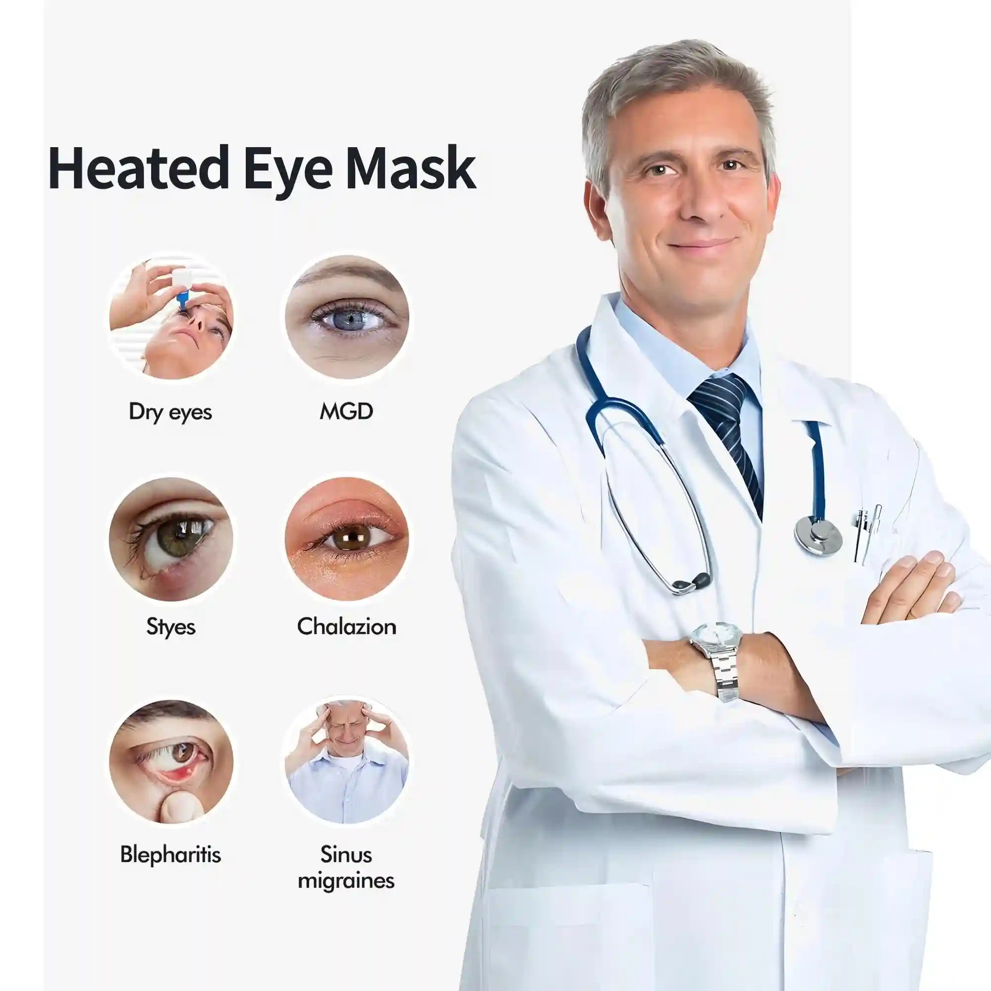 Heated Eye Massager for Dry Eyes Relief – USB Powered Wellness Device Massage Roller Tidesmit