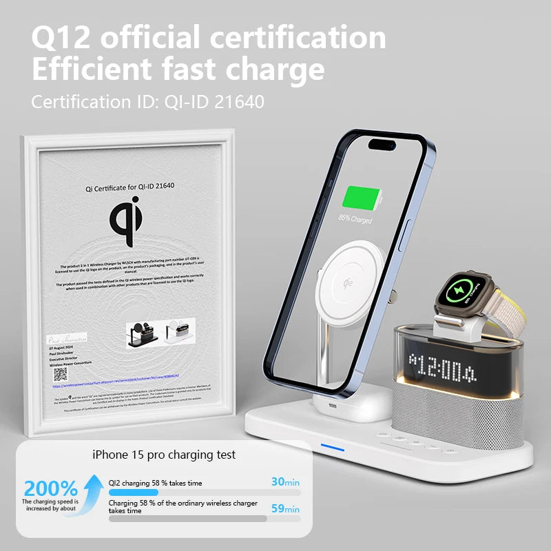 Tidesmit 3-in-1 Qi2 Wireless Charging Station for MagSafe Devices Tidesmit