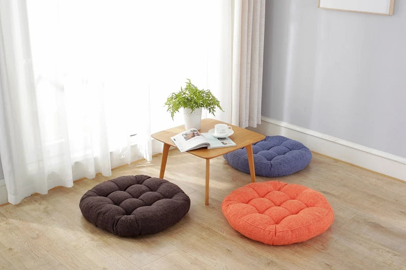 Inyahome Yoga Round Mat Pouf Seat Pillows Sofa Chair Bed Car Seat Pillows Cushions Floor Mat Meditation Pads for Dining Room