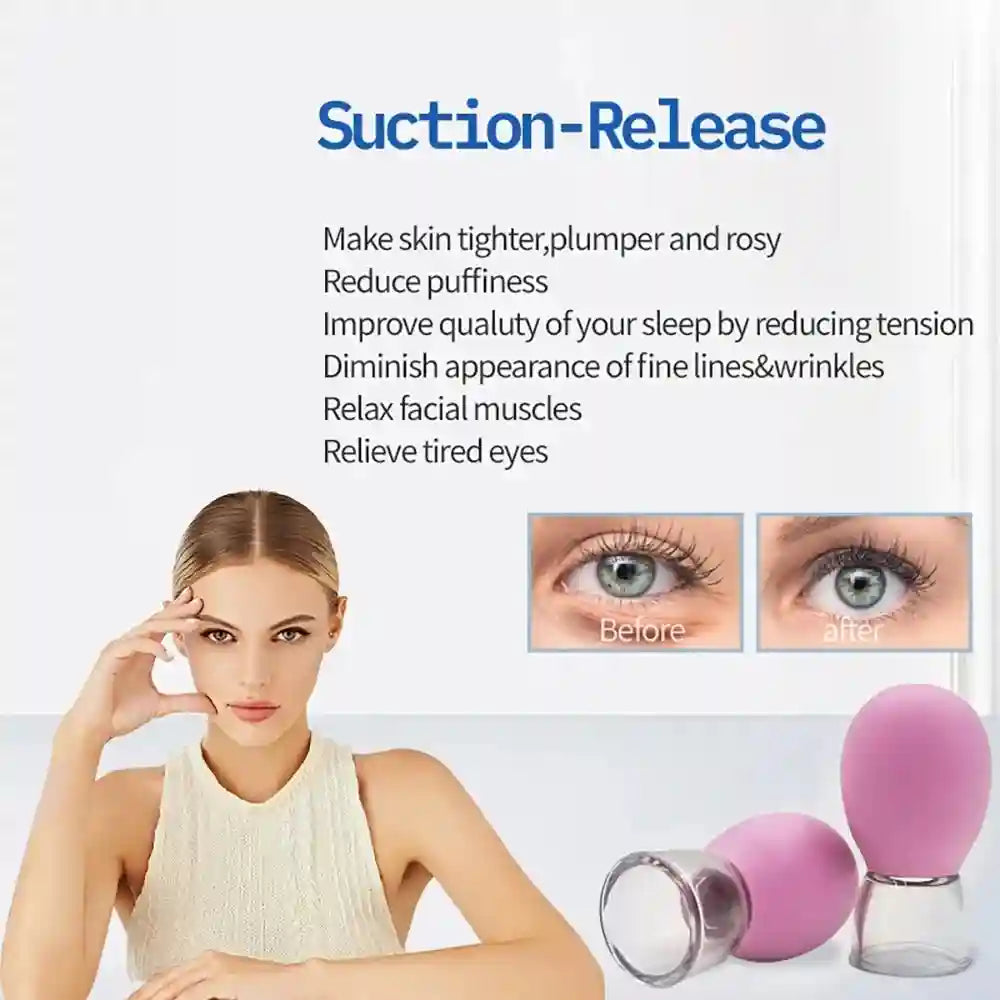 Facial Cupping Set for Eye Lifting - Silicone Vacuum Massage Tool Eye Massage Instrument Tidesmit