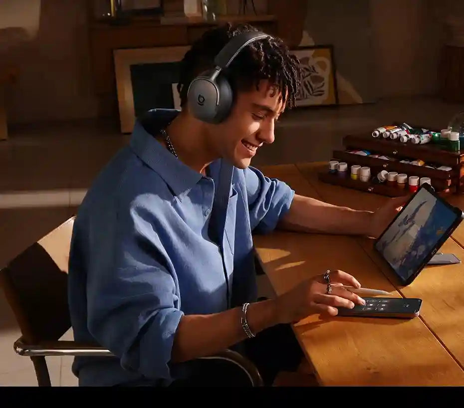 Wireless Noise Cancelling Headphones: 100Hr Playtime - Over-Ear ANC Tidesmit