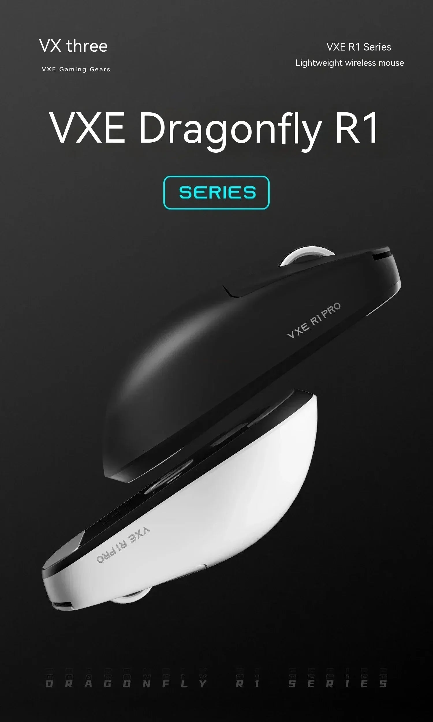 VXE Dragonfly R1 Pro Max Wireless Bluetooth Mouse Lightweight Paw3395 2KHz Intelligent Speed X Low Delay Fps Gaming Mouse Gift