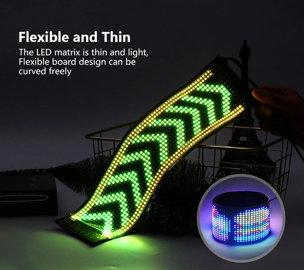 Programmable Car LED Matrix Panel | Flexible DIY Display Sign - Tidesmit Tidesmit
