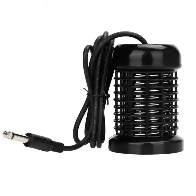 Black ionic detox foot bath array with cable and plug for home spa cleanse and body relaxation machine.