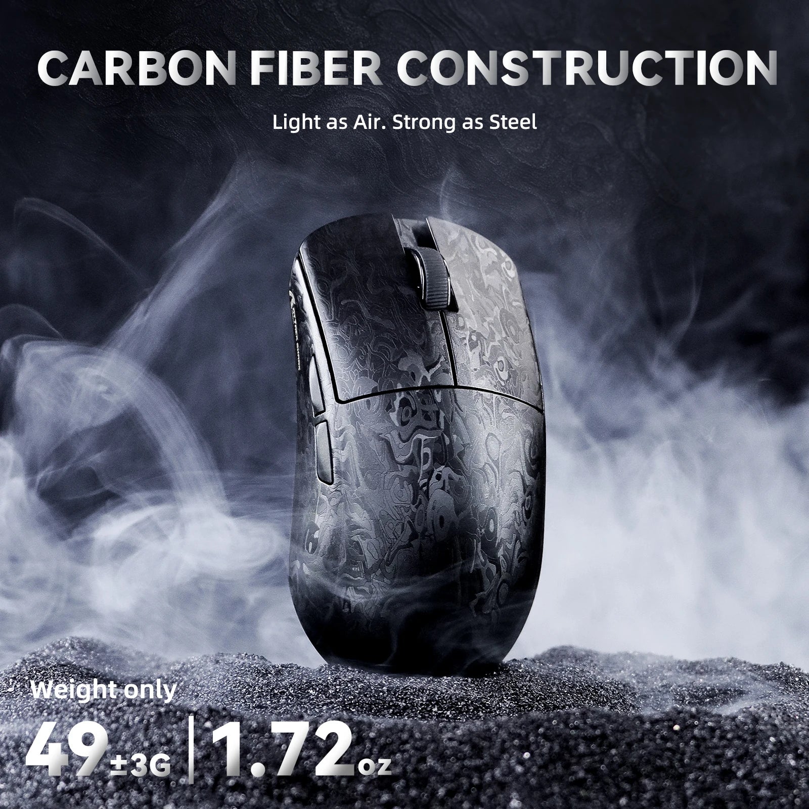 ATTACK SHARK R11 Ultra 8K Carbon Fiber Wireless Gaming Mouse,PAW3950MAX 42K DPI Sensor,49g Superlight Ergonomic Computer Mice