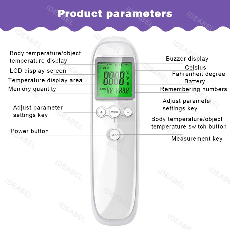 Digital Blood Pressure Monitor Wrist Tensiometer Electronic Sphygmomanometer Tonometer with LCD Forehead Digital Thermometer
