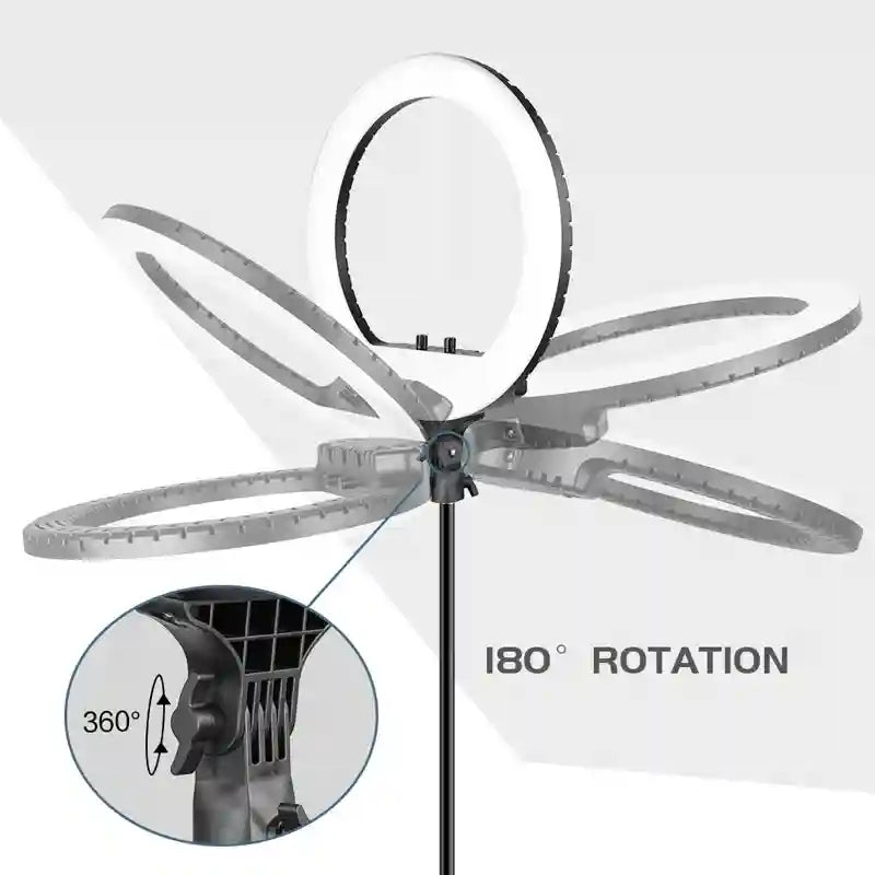 18 Inch LED Ring Light with Adjustable Tripod Stand for Content Creation Tidesmit