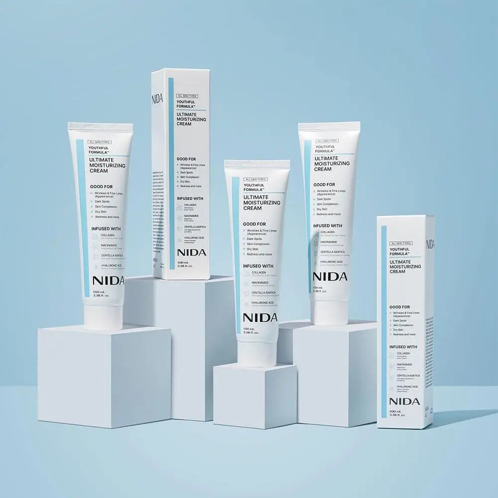 NIDA 100mL Face Moisturizer With Collagen Niacinamide For Brightening Skin Appearance Daily Nourishing Cream For All Skin 1PCS