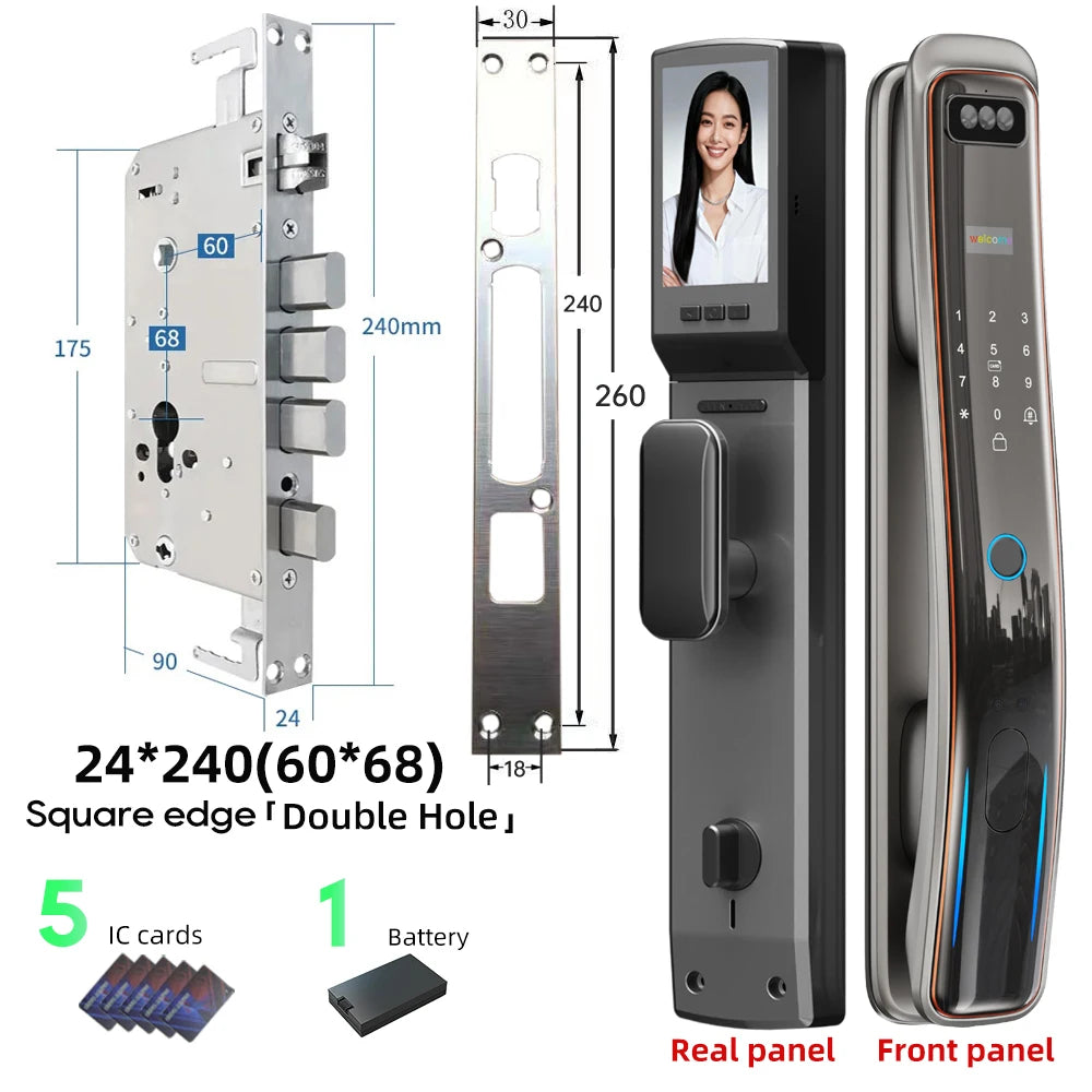 Wifi Wishome APP Face Recognition Smart Door Lock With Camera   Digital Door Lock Automatic Door Lock