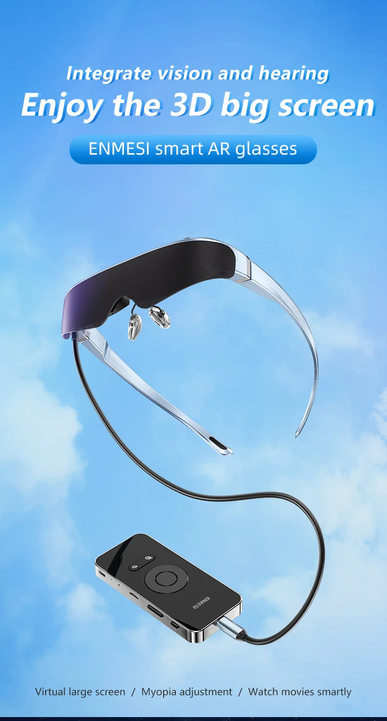 Android 3D VR Smart Glasses - Portable HD Private Cinema with Spatial Audio Tidesmit