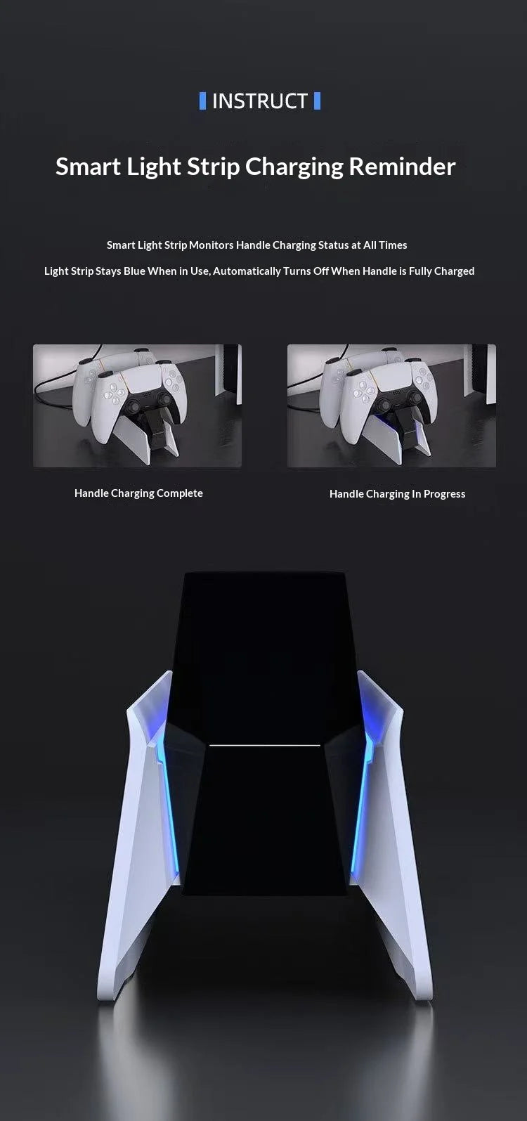 PS5 DualSense Charging Station: Fast Dual Dock Stand for Controllers Tidesmit