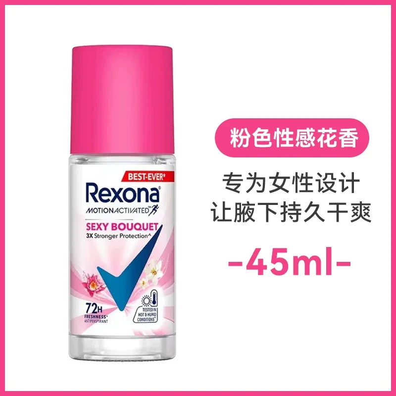 Rexona Roll-On Deodorant for women, 45ml floral antiperspirant for long-lasting freshness.