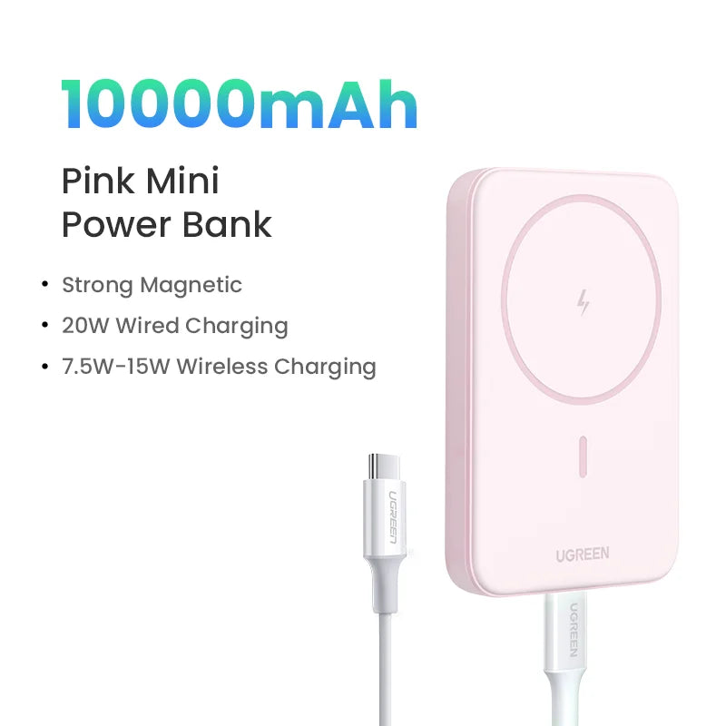 Tidesmit 10000mAh Magnetic Power Bank with Fast Charging Stand Pink 10000mAh Tidesmit