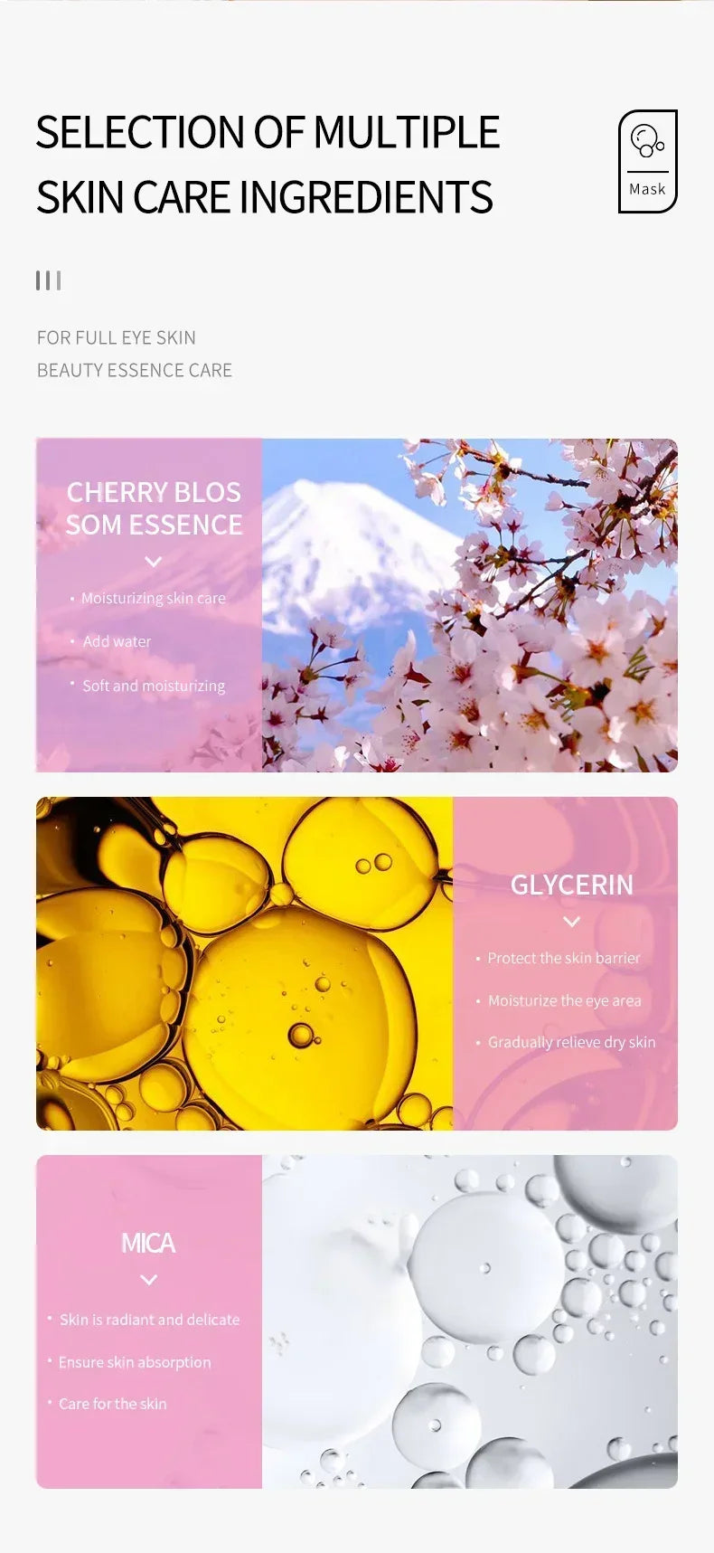 Collagen Eye Mask Anti-Wrinkle Eye Patches Fade Fine Line Remove Dark Circle Bag Anti-Puffiness Moisturizing Brighten Skin Care