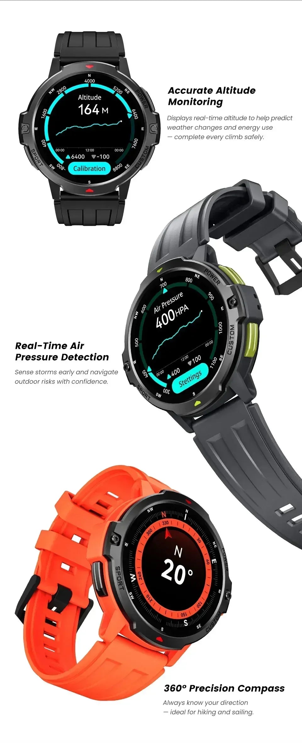 2026 NEW GPS Smartwatch 1.46 Inch 3ATM Waterproof 6-Axis Gyroscope Sports Watch for Men Women Android Fitness Tracker