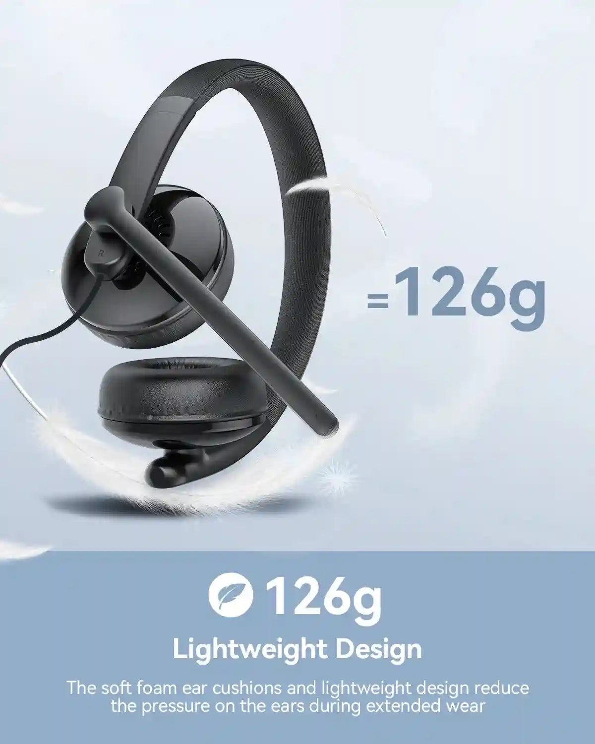 USB Wired Headset with Microphone - Noise Cancelling PC Office Headset Tidesmit