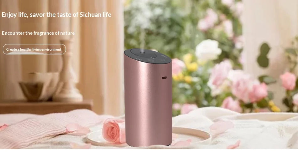 Wireless Car Aroma Diffuser Rechargeable Fragrance Humidifier with 20ml Empty Essential Oil Bottle for Car Bedroom Home