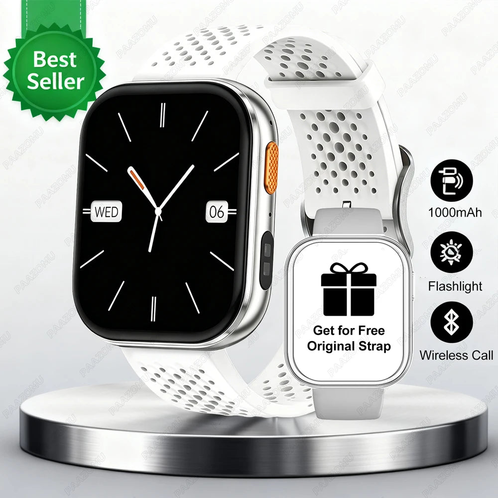 New Smart Watches Men 1000mAh Battery Heart Rate Sleep Monitor Bluetooth Call IP68 Waterproof Smartwatch Women For Android iOS