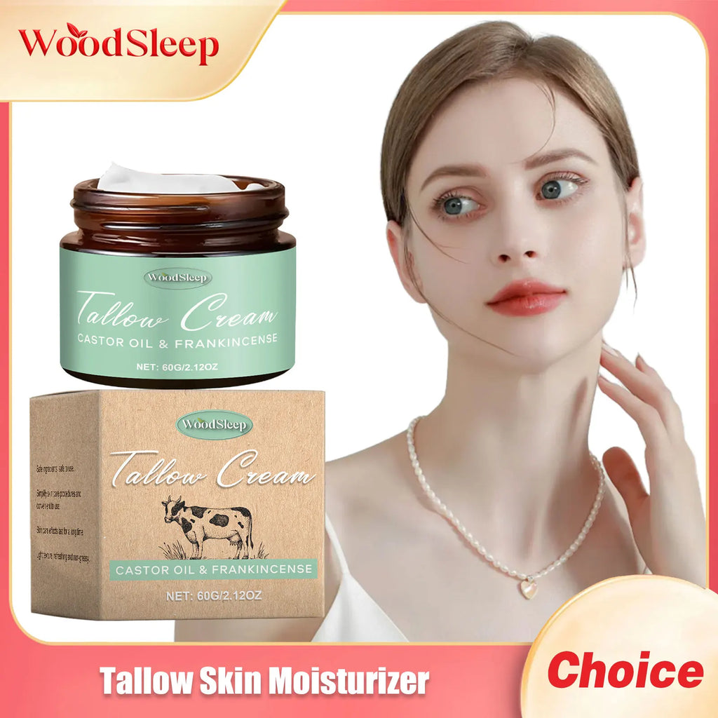 Beef Tallow Face Cream Anti Aging Fine Lines Deep Moisturizing Soothing Repair Damaged Day Skin Nourishing Face Body Lotion 60g