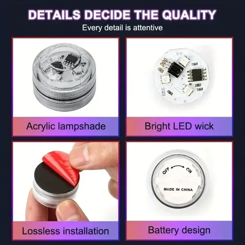 Wireless LED Car Interior Lights - Multi-Color Adhesive Set Tidesmit