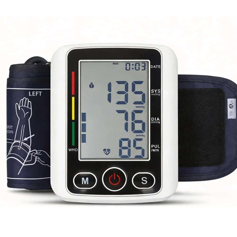 Blood Pressure Machine, Automatic Digital Upper Arm Blood Pressure Monitor with Adjustable Large Cuff