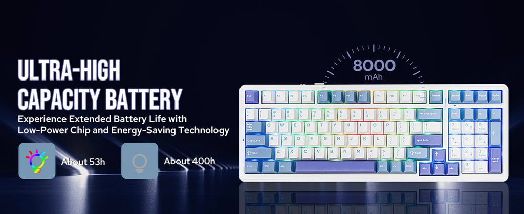 EPOMAKER x AULA F99 98% Gasket-Mounted Wired/BT/2.4GHz Wireless NKRO Mechanical Keyboard North-facing RGB 8000mAh Battery