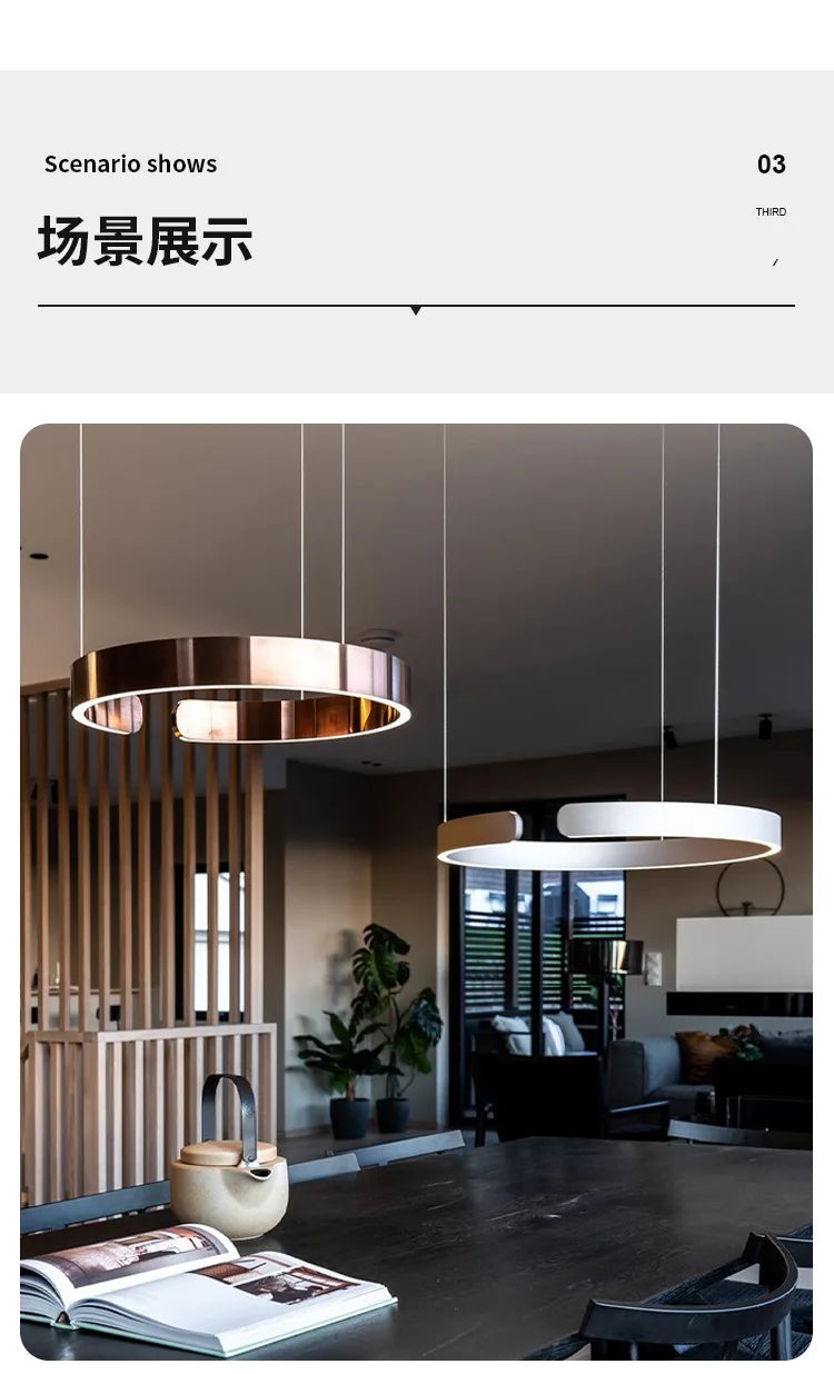 Modern LED Ring Ceiling Chandelier 60cm Black - Minimalist Decor Tidesmit