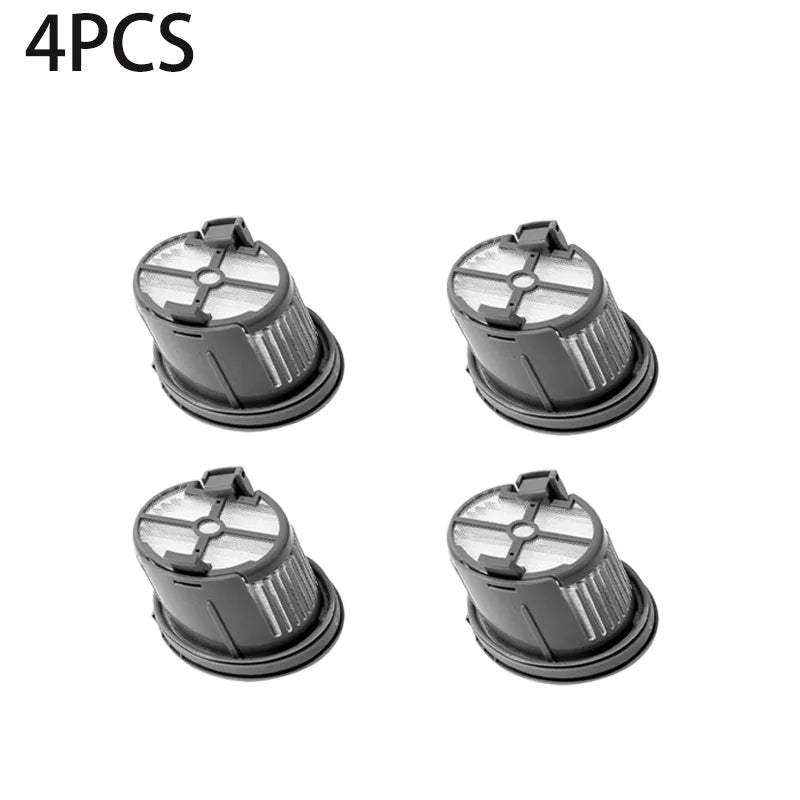 4-pack HEPA filter replacement housings with clear top and black base
