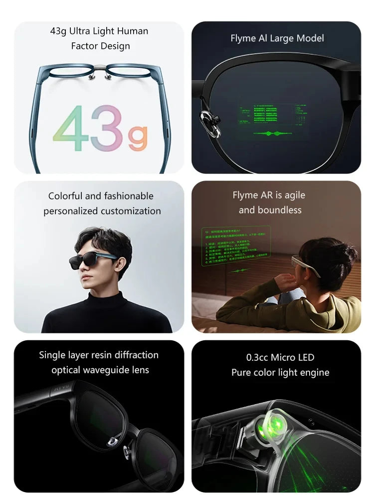 AR Glasses with Real-time Translation Voice Prompt - Gray Tidesmit