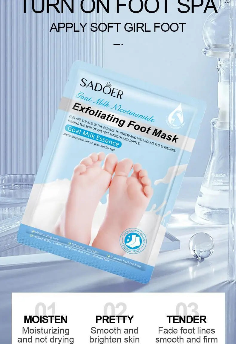 Lavender Foot Mask Moisturizing Exfoliating Treatment - 5 Pairs Set Scrubs Treatments Tidesmit