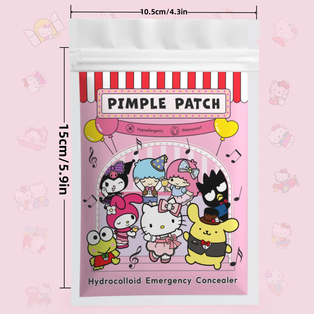 100PCS Hello Kitty Cute Face Stickers, Hydrocolloid Pimple Patches for Invisible Blemish Concealing