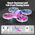 Mini RC Drone for Kids - UFO LED Beginner Drone with Obstacle Avoidance Violet Tidesmit