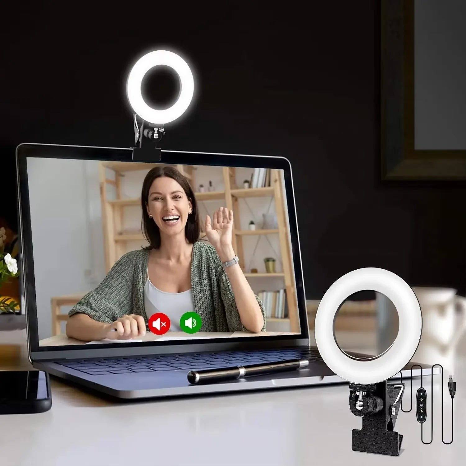 Clip-On 6-Inch LED Ring Light for Phone & Webcam - LED-001 Tidesmit