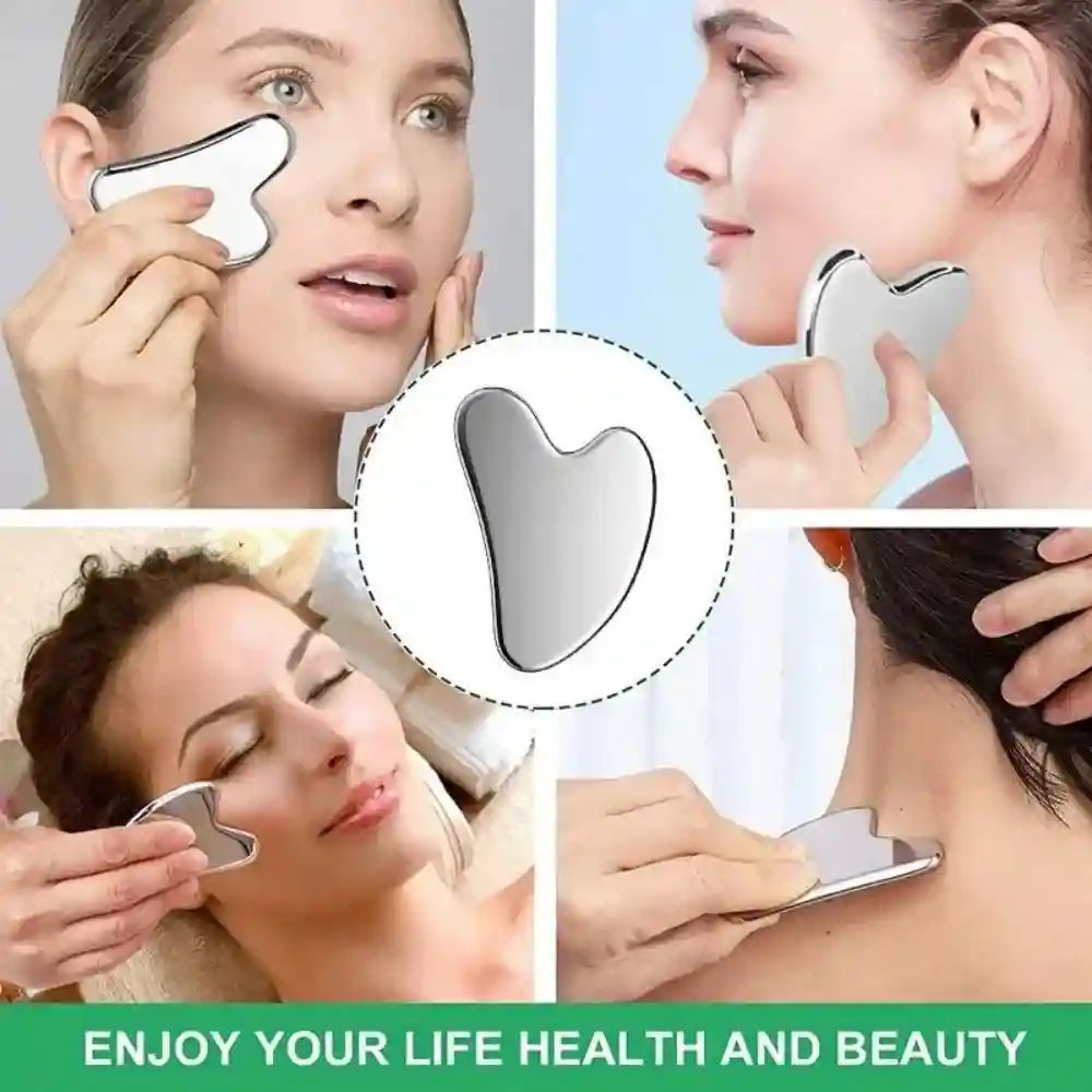 Stainless Steel Gua Sha Face Massager - Ergonomic Heart Shape Tool Eye Massage Instrument Tidesmit