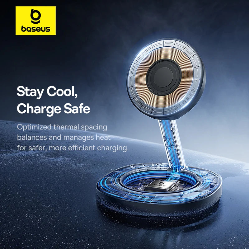 Foldable Qi2 Magnetic Wireless Charger Stand for iPhone 16 Series Tidesmit