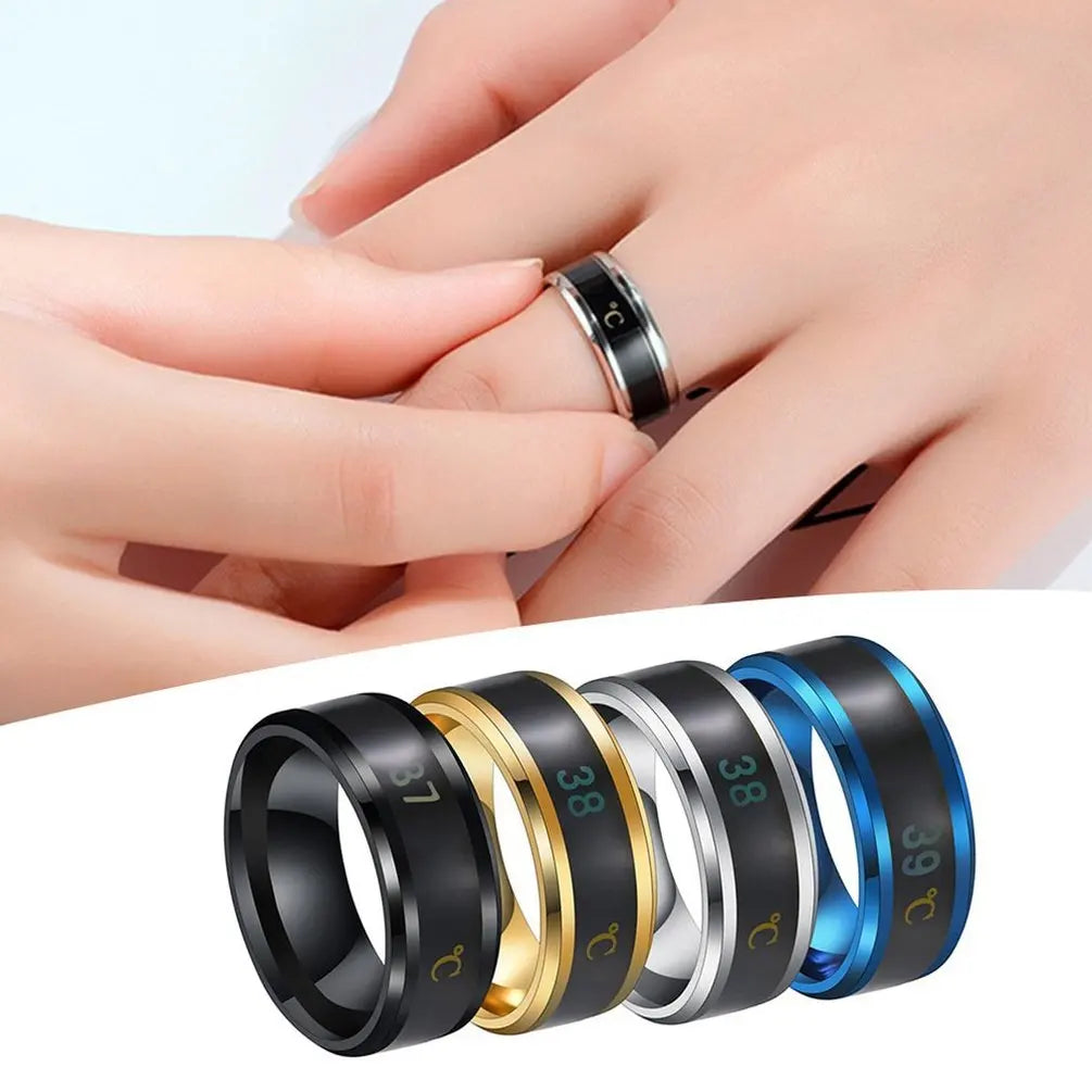 Temperature Sensitive Smart Health Ring - Stainless Steel Biometric Tracker Tidesmit