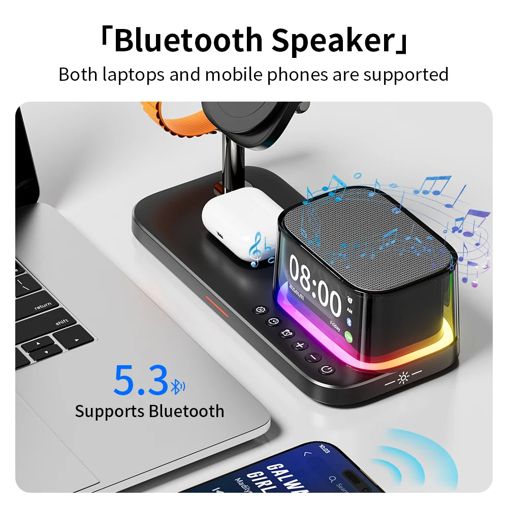 5-in-1 Wireless Charger Stand - MagSafe Compatible Qi Certified Station Tidesmit