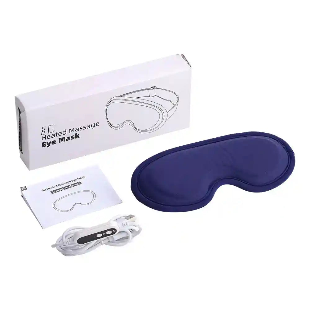 Electric Steam Eye Mask with 3D Vibration Massage - Blue Eye Massage Instrument Blue China Mainland Tidesmit