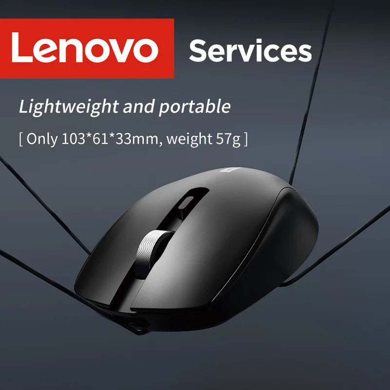 Lenovo Wireless Ergonomic Computer Mouse Noise-Reduction Silent Click High-Precision Wheel Lightweight Portable Design Mouse
