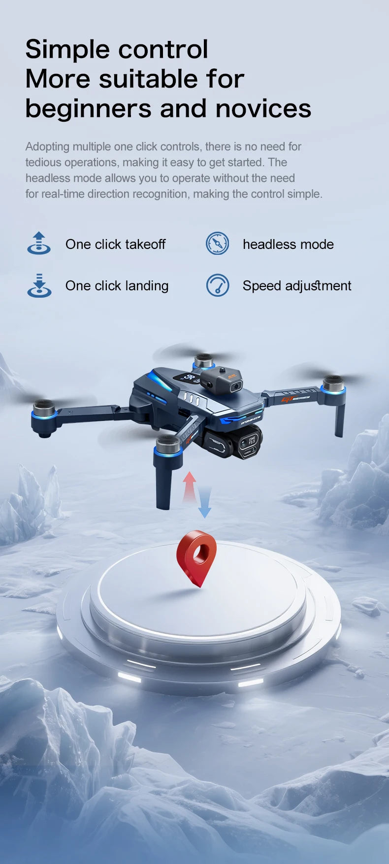 4K Camera Drone Foldable Obstacle Avoidance Quadcopter GT8 Series Tidesmit
