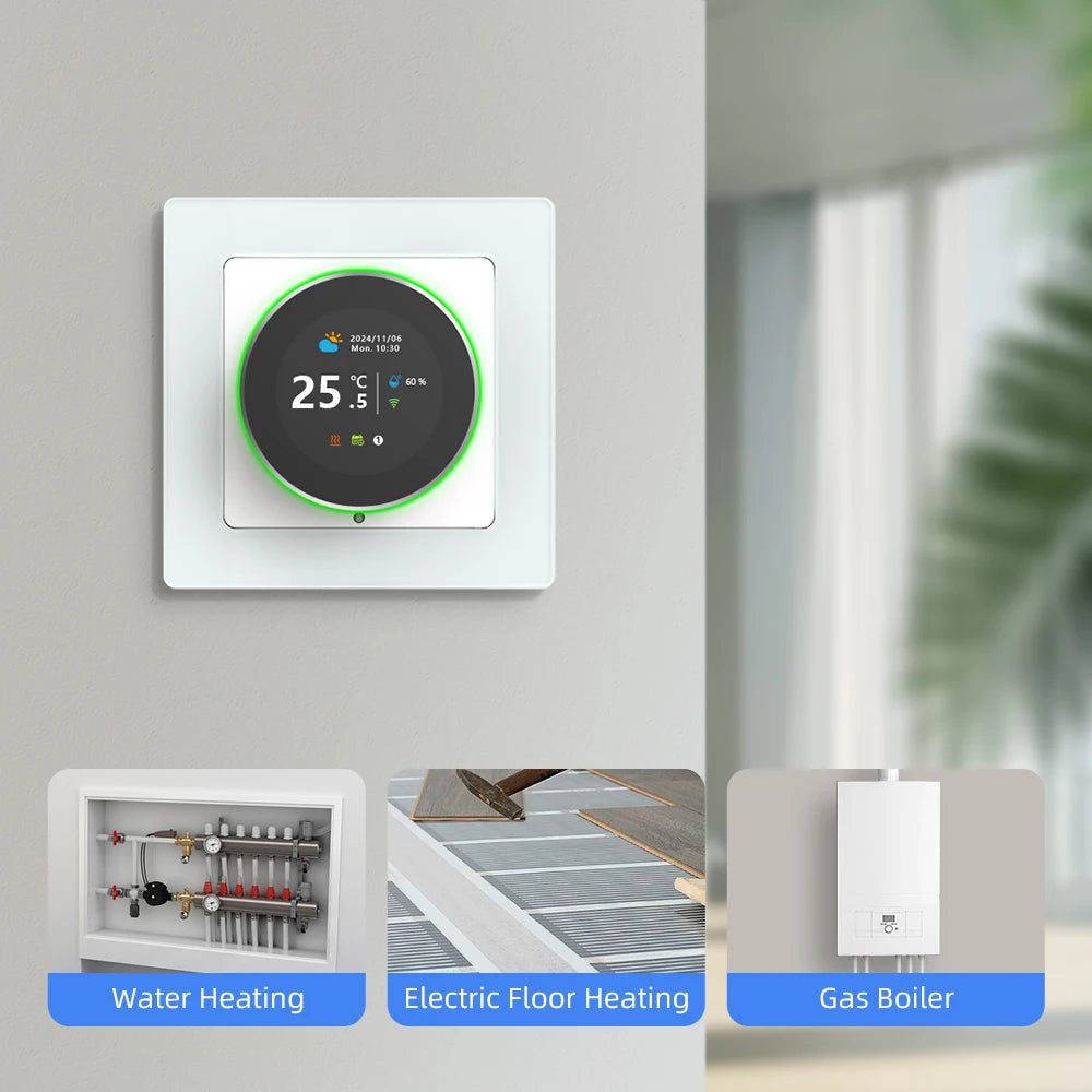 AVATTO WiFi Smart Knob Thermostat，Electric Floor Heating Water/Gas Boiler Temperature Controller Support Tuya Google Home,Alexa