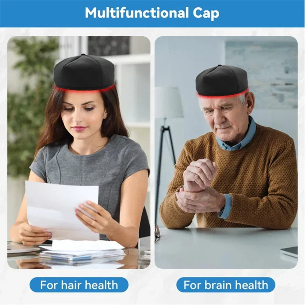 2024 New Red Light Therapy Cap Laser 660nm 830nm Red Near Infrared Hair Regrowth Hat Hair Loss Treatment Helmet Scalp Massager