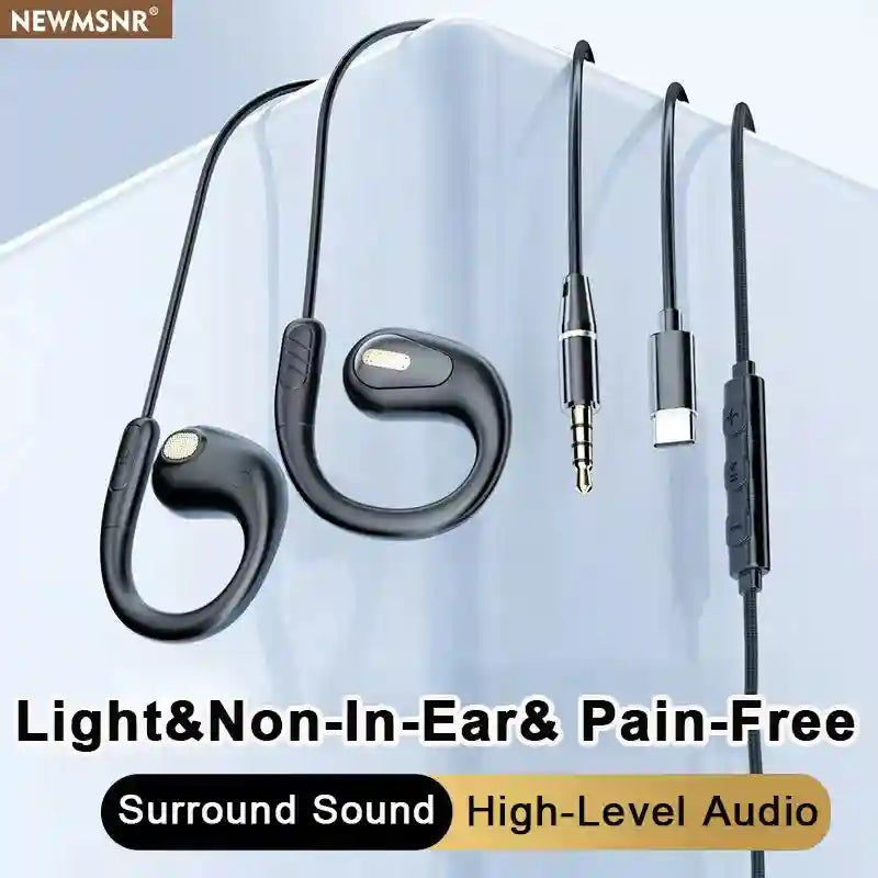 Wired Earbuds with Mic and 9D Surround Sound - USB-C & 3.5mm Options Tidesmit