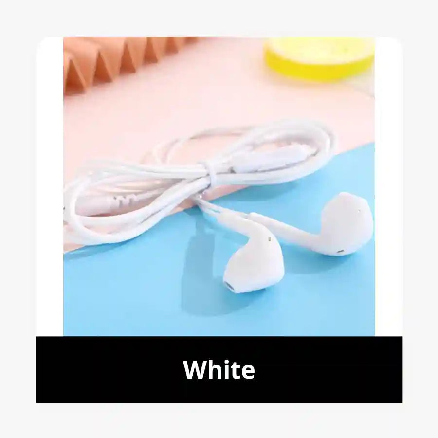 Tidesmit Wired 3.5mm Stereo Earphones with Integrated Microphone White Tidesmit