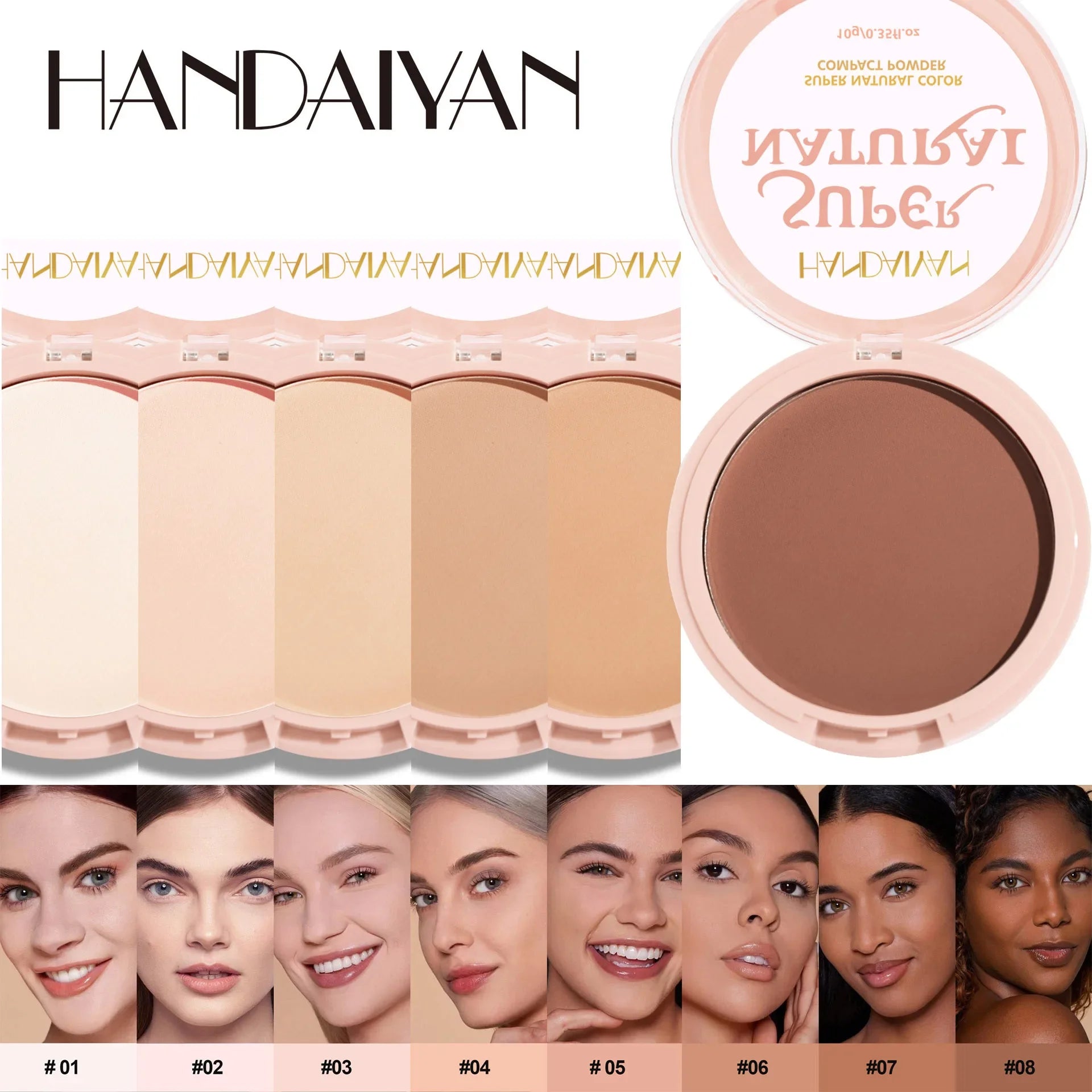 Tidesmit 8 colors matte pressed powder for long-lasting oil control natural full coverage face makeup setting powder