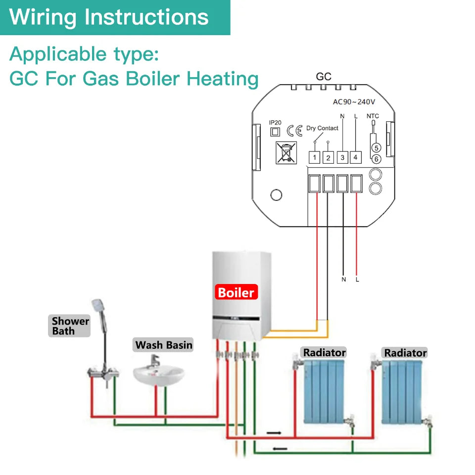 Moes WiFi Smart Thermostat Temperature Controller for Water/Electric floor Heating Gas Boiler Control with Alexa Google Home