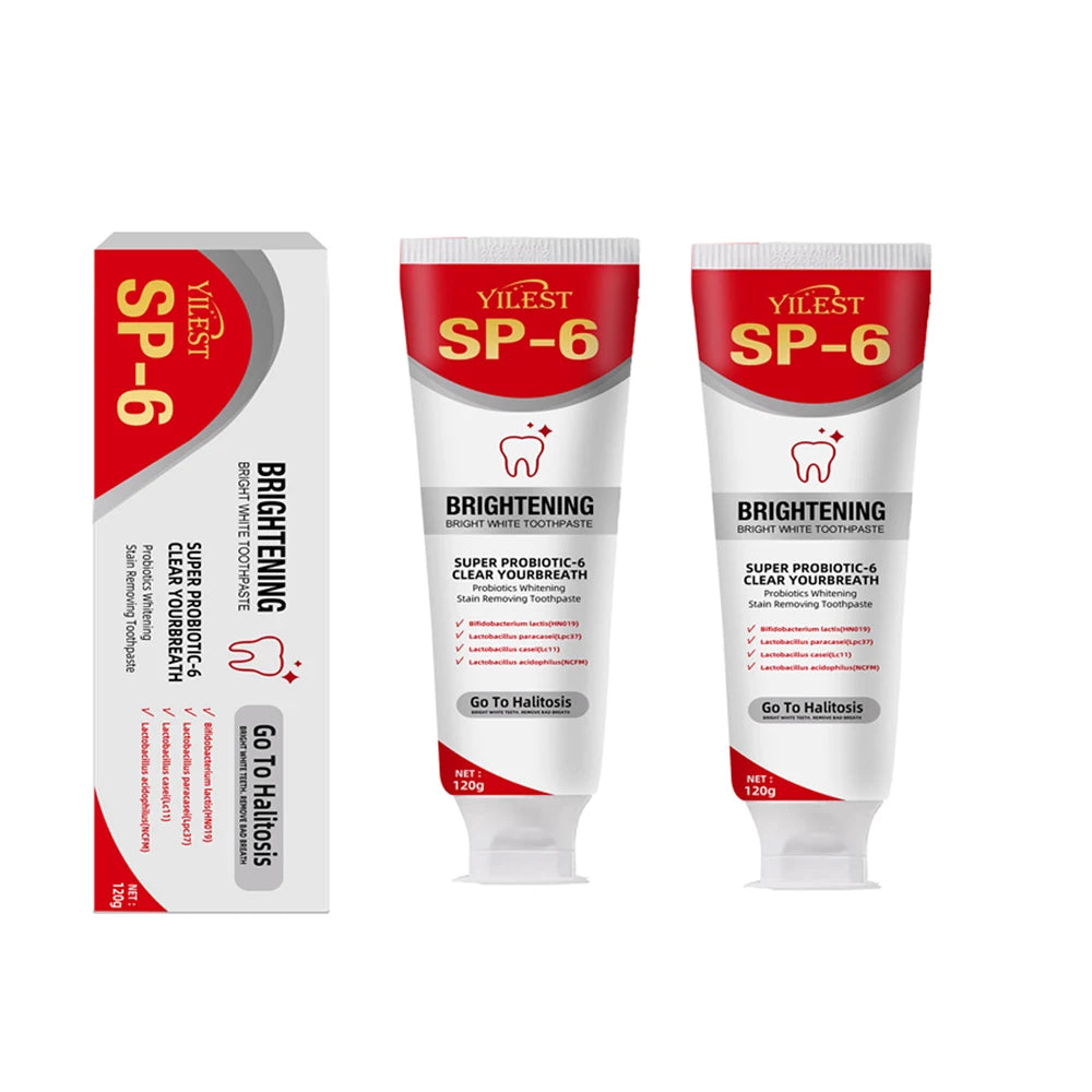 Tidesmit SP-6 Probiotic Whitening Toothpaste for plaque removal and fresh breath in 120g tube